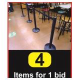 (4) Crowd Control Stanchions