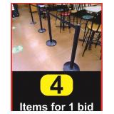 (4) Crowd Control Stanchions