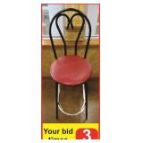 Metal Bar Chair (Red Seat)