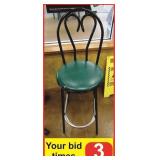 Metal Bar Chair (Green Seat)