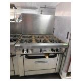 S-BEND 6 Burner NG Range/Needs Hinge Repair