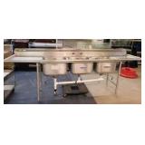 3 Comp Sink/26X115/Drain Boards/Waste Valves