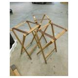 (3) Wooden Server Tray Stands