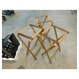 (3) Wooden Server Tray Stands