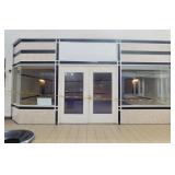 Glass store façade with double doors, 294 x 144