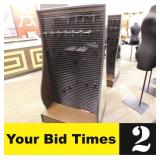 2 sided display rack w/ hangers, 25 x 32 x 60