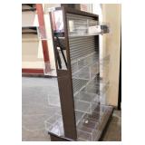 2 sided slat rack w/shelves, 25 x 32 x 60