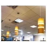 Set of 3 hanging decorative lights over counter