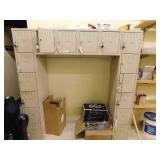16 locker set w/coat rack, 18 x 72 x 72