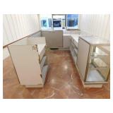 Sales counter w/2 glass display cases, 1 key