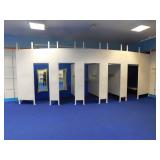 5 fitting rooms w/walls,mirrors and hangers