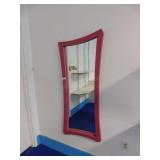 Mirror in pink frame, Approx. 54 x 20