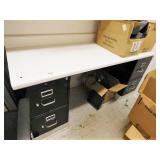 Counter top w/2 metal filing cabinets
