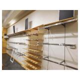Display walls -vertial slats, w/hangers & shelves