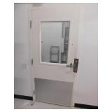 Steel door w/window, 35.75 x 79