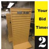 2 sided slat rack w/hangers, 24 x 29 x 61