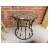 Glass top table   dia. 30 x 31