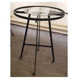 36" Round display rack w/glass top shelf