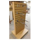 2 sided slat rack w/hangers, 24 x 29 x 56