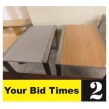 Display table with reversible top, 24 x 36 x 25