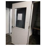 Wood door w/window, 35.75 x 83