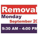 Removal-from 9:30 AM-4:00 PM on Mon., Sept 20