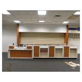 Sales counter,storage,slat wall,  30x225x34