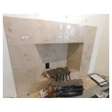 Marble fireplace with electric insert