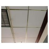 Ceiling tile +/- 110 pieces, gold colored grid