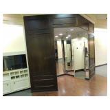 2 fitting rooms w/3 way mirror & can lights