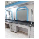 Hair station w/storage and mirror, 25x62x37