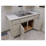2 bay sink with and storage, 26x59.5x37