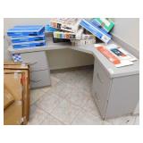 L- shaped desk with drawers, 16.5x65x30