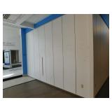 Display wall w/ vertial slats, +/-100 ft x 10.5 ft