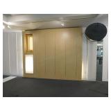 (2) Wall with vertical slat wall/lights, 144x118