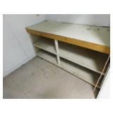 Wood shelving with work top, 25.5x71x33