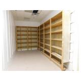 Custom backroom wood shelving, 16x24