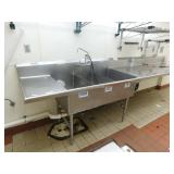 3 bowl sink with extended shelf, 32x157x36