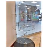 Round glass rack with 4 shelves, dia. 32x70