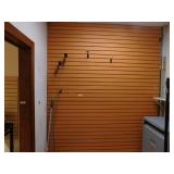 Slat wall in storage area, 90x108