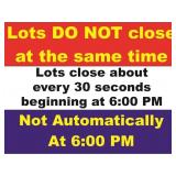 How the lots will close on auction night