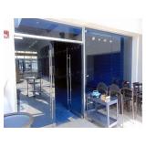 Store façade with double doors, 168x112 (14x9)