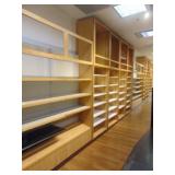 Metal and wood shelving, 43 ft x 10 ft