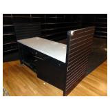 Counter/shelves/slat wall, 36x76x34