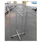 Four Way Clothing Display Rack on Wheels