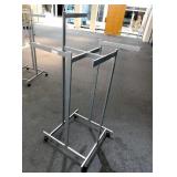 Four Way Clothing Display Rack on Wheels