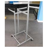 Four Way Clothing Display Rack on Wheels