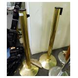 (2) Gold Retractable Crow Control Barriers
