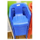 (8) Blue Plastic Child Size Chairs