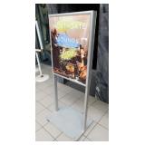 Sign holder on 2 wheels for sign 22x28x60h